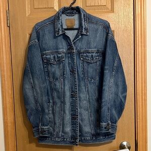 American Eagle Outfitters Distressed Blue Denim Jacket